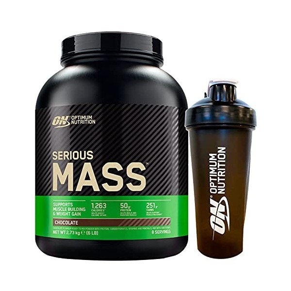 ‎Optimum Nutrition Serious Mass Gainer Poudre de Protéines de Lactosérum pour Augmenter la Masse Musculaire avec Créatine Glu