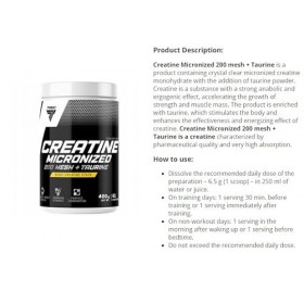 Creatine Micronized 200 mesh + Taurine