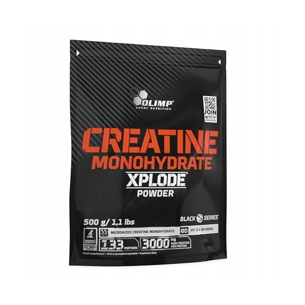 Monohydrate de créatine 500 g en poudre, saveur orange