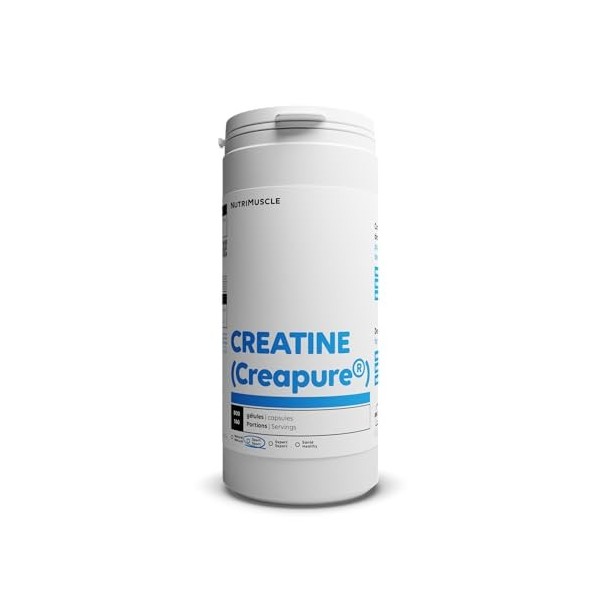 Créatine 100% Pure | Créatine monohydrate Creapure® • Prise Masse Musculaire& Force • Musculation Homme • Complément Idéal à 