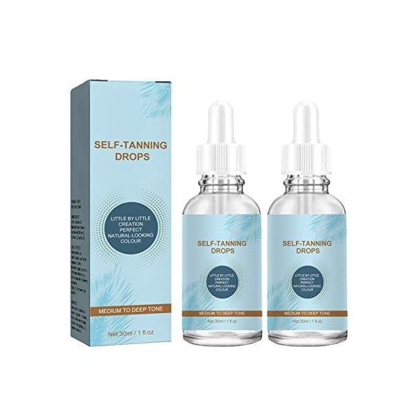 ALREMO Self-Tanning Serum, Sunless Tanning Drops, Bronzed Beauty | 1 FL.oz, 2pcs | Long-Lasting, Safe, Moisturizing, Suitable