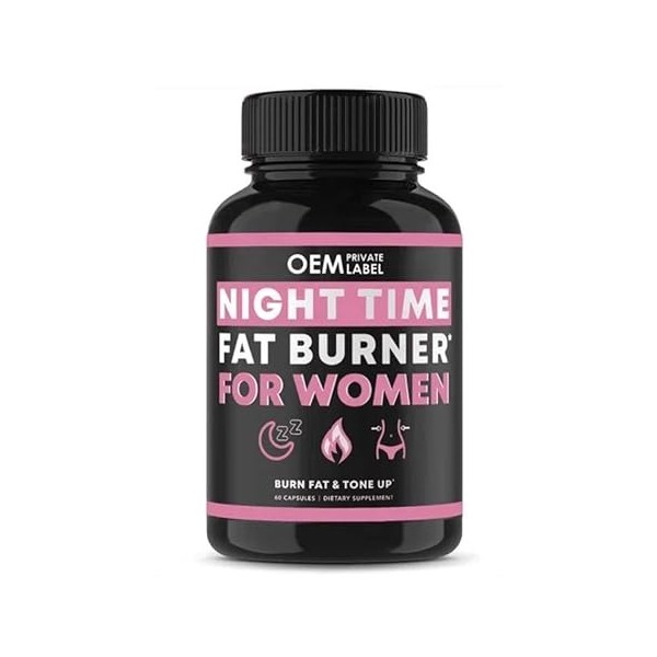 NIGHT TIME FAT BURNER FOR WOMAN Brûleur de graisse nocturne - Bloqueur de glucides, booster de métabolisme, coupe-faim et pil