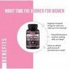 NIGHT TIME FAT BURNER FOR WOMAN Brûleur de graisse nocturne - Bloqueur de glucides, booster de métabolisme, coupe-faim et pil