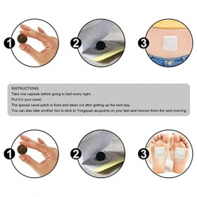 HEITIGN 30 Pcs Detox Minceur Ventre Pellet Naturel Chinois À Base de Plantes Ventre Autocollant Moxa Gingembre Nombril Autoco