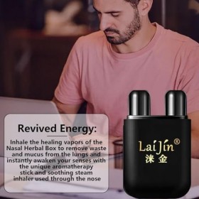 shizuku Inhalateur Nasal énergétique - Inhalateur Nasal parfumé Efficace de 1,8 ML avec Doubles Trous - Inhalateurs dhuiles 