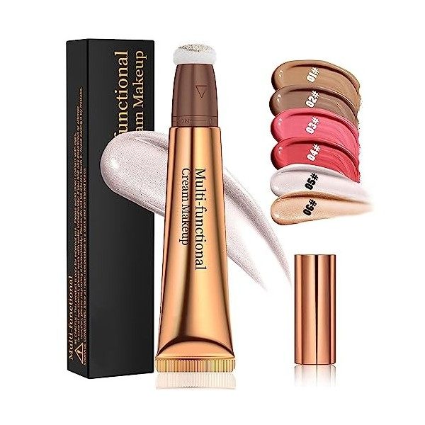 Contour Wand Liquid Face Contour Stick with Cushion Applicator, Matte Waterproof Contour Beauty Wand, Contouring Liquide Cont