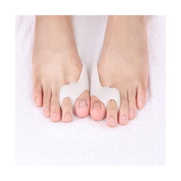 Lot de 2 outils de soin des pieds en gel blanc pour hallux valgus, correcteur dhallux valgus, redresser les doigts, soins de