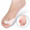 Lot de 2 outils de soin des pieds en gel blanc pour hallux valgus, correcteur dhallux valgus, redresser les doigts, soins de