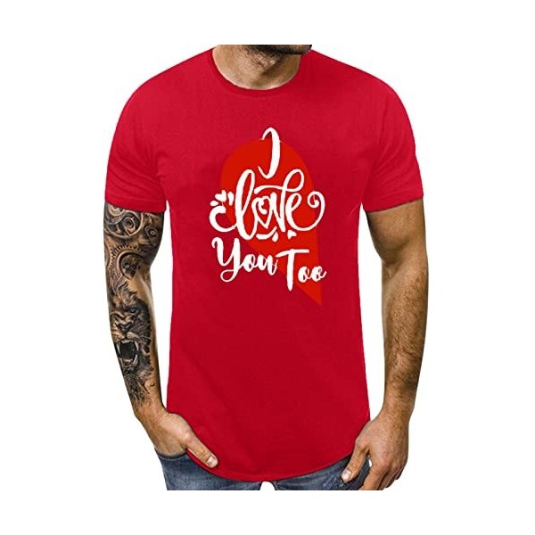 Fulltime i Love You Baby/Tee Men and Women Valentines Day O Neck Short Sleeve Print T Shirts Tops