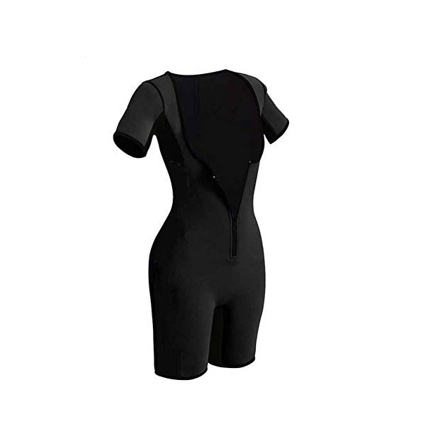 HXZB Sports De Plein Air en Néoprène Full Body Shapewear Zip De Transpiration Rapide Minceur Sauna Suit,Black,XXL