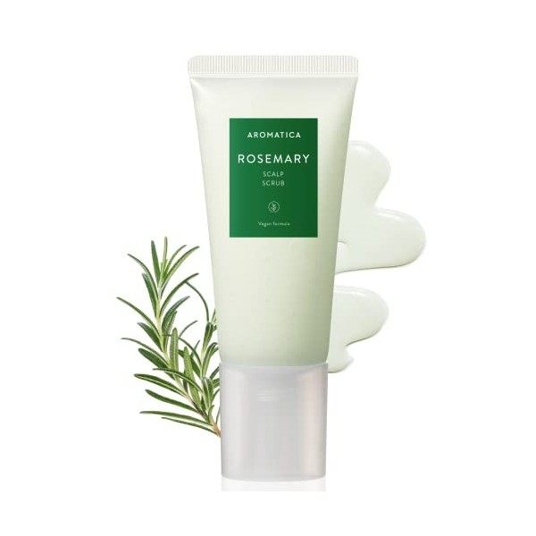 AROMATICA Exfoliant pour le cuir chevelu au romarin, sans sulfate, sans silicone, végétalien, nettoyage du cuir chevelu avec 