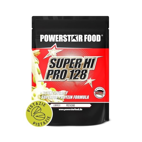 Powerstar Super HI Pro 128 Poudre de protéines au fromage multi-composants 5 x 1000 g Valeur biologique maximale Poudre de pr
