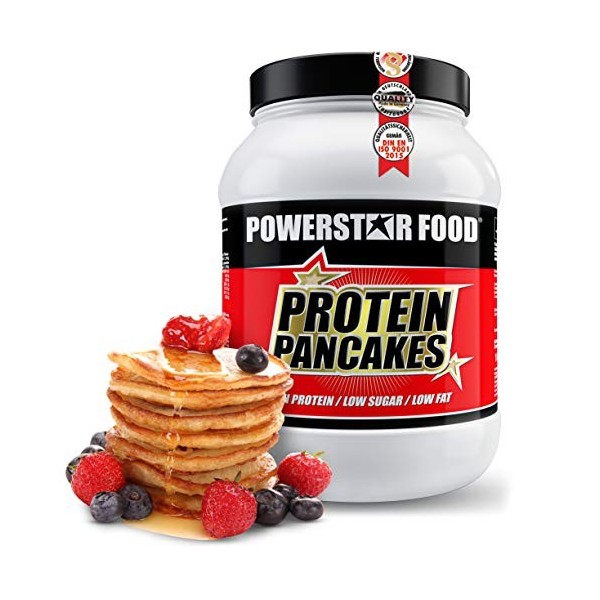 Pancakes protéinés - 1000 g - Mélange de crêpes à faible teneur en glucides - Seulement 1,7 % de sucre et 1,2 % de graisse - 