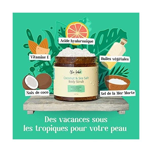 Gommage Corporel à la Noix de Coco et aux Sels de la Mer Morte, à lAcide Hyaluronique et à la Vitamine E - Nettoyage en Prof