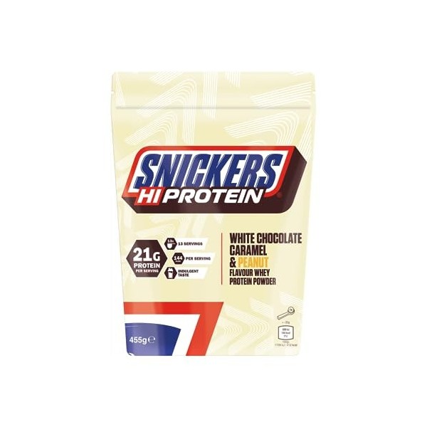 Snicker White Protein Powder 455g Chocolat blanc, caramel et cacahuètes