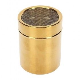 Poudre Shaker, Gold Sugar Shaker Résistance à la rouille Facile à nettoyer en acier inoxydable pour la maison
