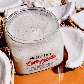 Tree Hut Shea Sugar Scrub Coco Colada, 18oz, Ultra Hydrating and Exfoliating Scrub for Nourishing Essential Body Care