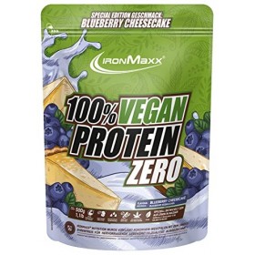 IronMaxx 100% Vegan Protein Zero - Poudre de Protéines Vegan avec 3 sources de Protéines - gateau Cheesecake - 1 x sac de 500