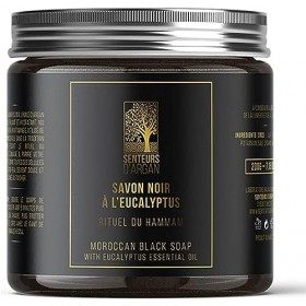 Gommage corps au savon noir hammam à L’EUCALYPTUS 100 % naturel, gommage corps à leucalyptus, savon noir du Maroc exfoliant 