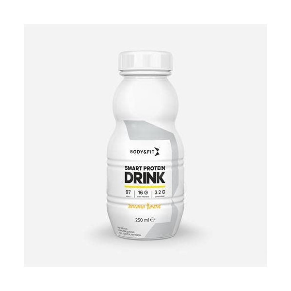 Body&Fit Smart Protein Drink - Boisson Protéinée - Pack 6 bouteilles de 250ml - Gout: Banane