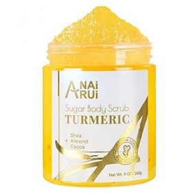 ANAiRUi Gommages pour le corps du visage curcuma, gommage pour taches noires avec hyperpigmentation du visage du corps, améli