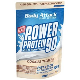 Body Attack Power Protein 90, 5K protein powder de whey protéine, L-Carnitine et BCAA pour la croissance musculaire et le fit
