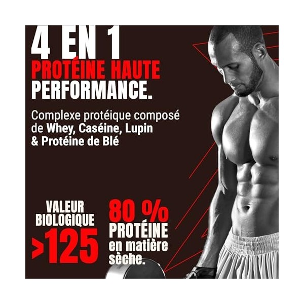 Powerstar SUPER HI PRO 128 1kg | Poudre de protéine multi-composants | Valeur biologique la plus élevée possible | Protein Po