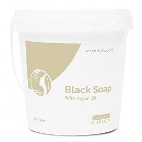 Fatimas Garden Savon Noir Savon Beldi à lHuile dArgan, 100% naturel, Gommage Corporel, Savon Noir Marocain Purifiant, Ne