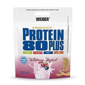 WEIDER Protein 80 Plus protéine en poudre, Baie Sauvage, faible teneur en glucides, mélange de lactosérum de caséine multi-co