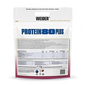 WEIDER Protein 80 Plus protéine en poudre, Baie Sauvage, faible teneur en glucides, mélange de lactosérum de caséine multi-co