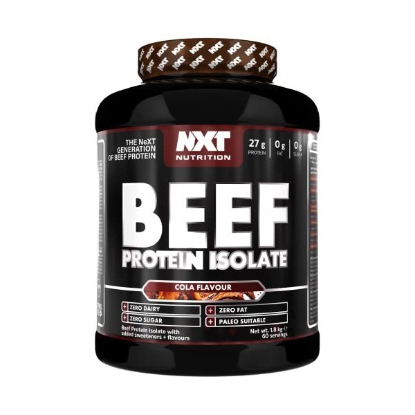 NXT Nutrition Beef Protein Isolate Powder - Protein Powder , Alternative to Whey Protein and Vegan Protein Powder , Halal , L