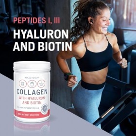 Poudre de collagène avec acide hyaluronique et biotine 500g - Pâturage avec peptides type 1 & 3