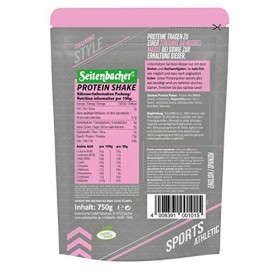 Seitenbacher Poudre de shake de caséine 75,0 - Fraise - 75 % de protéines - Sans soja - Protéine de caséine pure - 1 x 750 g