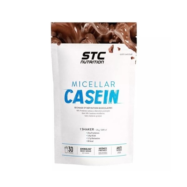 STC NUTRITION – Micellar Casein – Préparation en poudre pour boisson riche en protéines, BCAA, glutamine – Séchage & Définiti