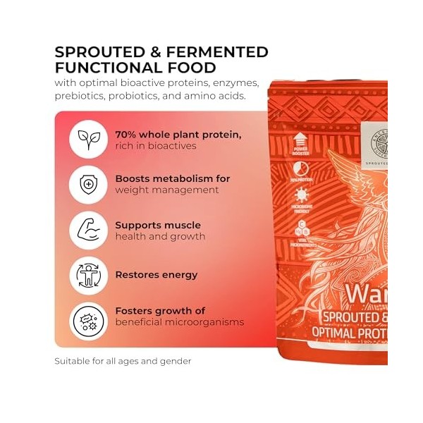 ANCESTRAL SUPERFOODS: Vegan Superfood Protein Powder, Gluten-Free Alkaline Fibre Supplement for Gut Health, Organic Powder fo