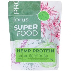 jorus Super Food Protéine de Chanvre Powder 1 kg - Parfait pour les régimes végans, végétariens et à base de plantes. Riche e