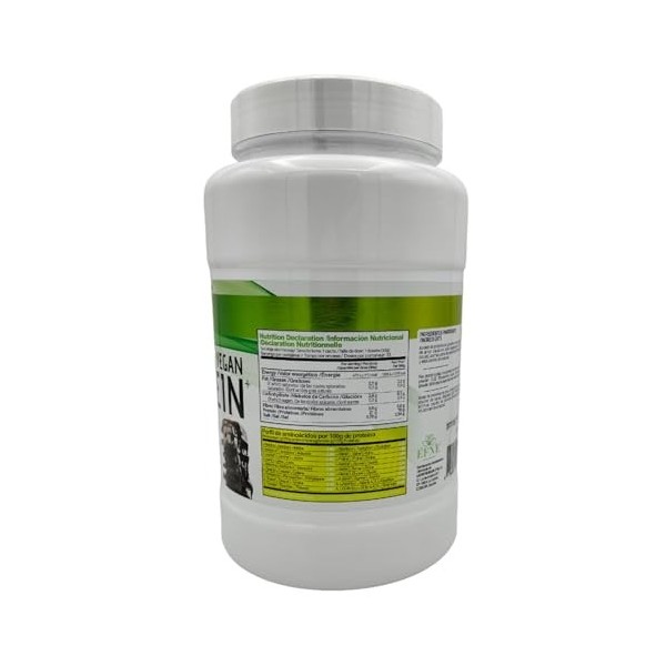 EFNE | Protéine végétalienne avec Spiruline 900 g Poudre | Saveur chocolat | Protéines biologiques biologiques | 21/g par dos