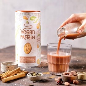 Vegan Protein Shake CHOCOLAT - Protéine végétale de soja, riz, pois, graines de lin, amarante, tournesol, pépins de courge - 
