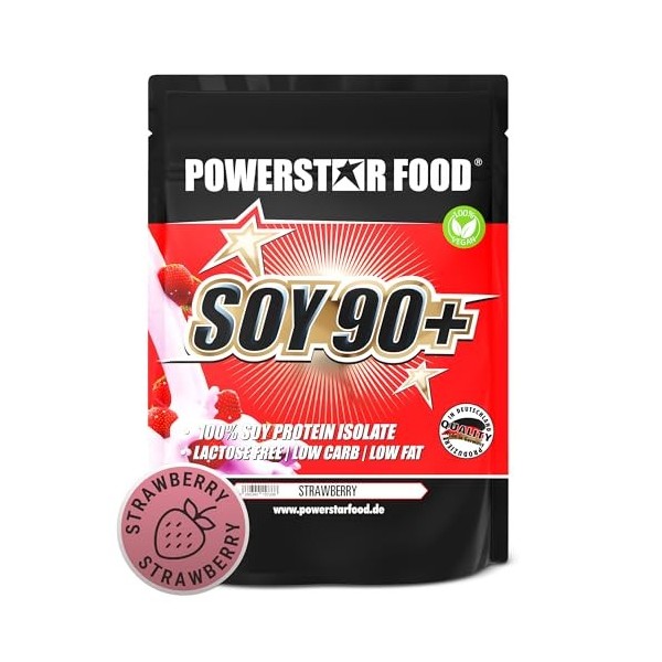 Powerstar SOY 90+ | 1kg Isolat de Protéine de Soja | Fabriqué en Allemagne | Alternative végétalienne à la Whey Protein Powde