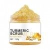 Hocossy Gommage corporel au curcuma, Gommage au curcuma pour éliminer l’acné, taches brunes, Hyperpigmentation, Peau lisse, G