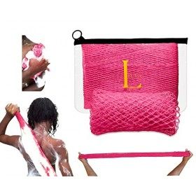 Filet de Bain Intégral 3 en 1 | Fleur de Douche XXL | Gant de Toilette Exfoliant | Brosse Dos Douche | Djampe Africain | Epon