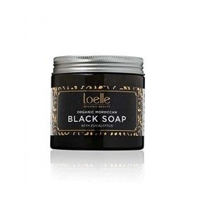 Loelle - Savon Noir Marocain 100% Bio - Constitué d’Ingrédients Naturels - Gommage Hammam pour le Corps - Gel Douche Exfolian