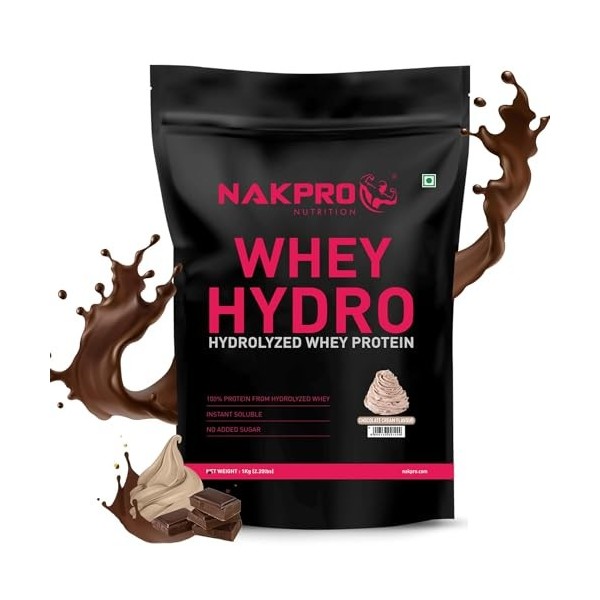 Green Velly HYDRO Whey Protein Hydrolyzed | 24.89g Protein, 5.45g BCAA | Easy Mixing, Low Carbs, Easy Digesting Whey Protein 