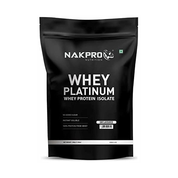 Green Velly PLATINUM 100% Whey Protein Isolate | 29.70g Protein, 6.80g BCAA | Easy Mixing, Unflavour, 500 g 