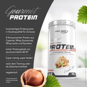 Best Body Nutrition Gourmet Premium Pro Protein, boîte de Crème de noix, Shake protéiné à 4 composants: Caséinate, concentré 