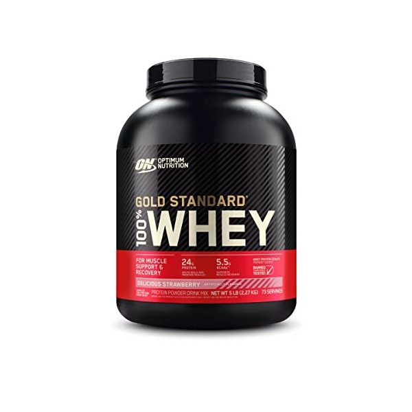 Optimum Nutrition Gold Standard 100% Whey, Poudre de Protéines pour Construction et Récupération Musculaire, avec Glutamine e