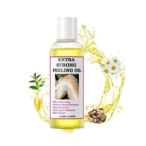 JINGLING Huile Peeling pour Le Corps,Huile de Peeling Jaune sûre Extra-Forte | Huile de Soin pour Le Corps Contre Les vergetu