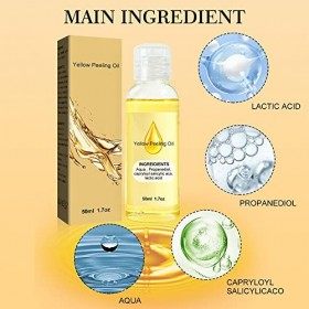 Huile de Gommage Jaune Super Forte, Dhuile de Pelage Jaune, Huile Peeling Corporelle Super Forte, Huile Exfoliante qui Netto