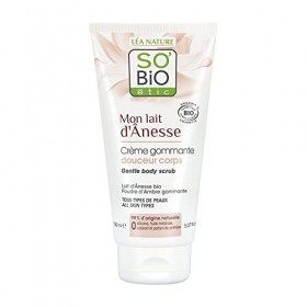 SOBiO étic - Crème gommage douceur corps - Mon Lait dÂnesse - Tous types de peaux - Certifié Cosmebio - Tube de 150 ml