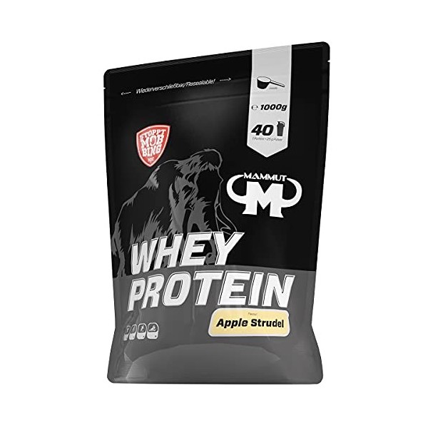 Mammut Nutrition Whey Protein, Strudel aux pommes, petit-lait, protéines, shake de protéines, 1000 g